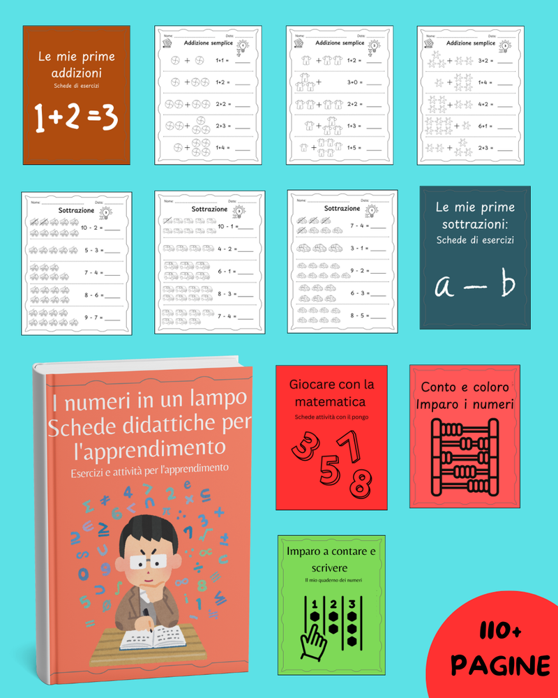 I numeri in un lampo: Schede didattiche per l'apprendimento