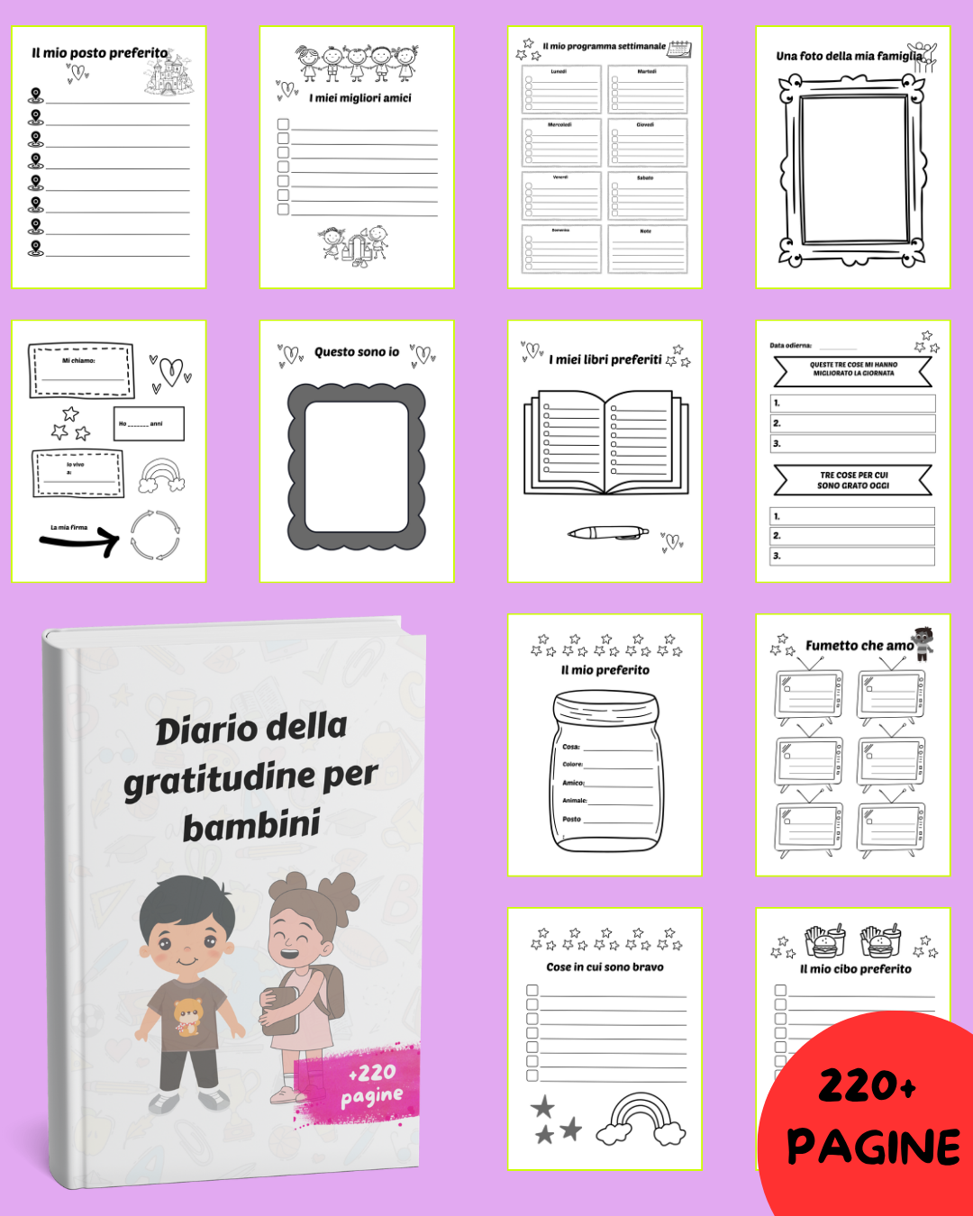 Diario della Gratitudine: Coltiva la felicità nel cuore del tuo bambino
