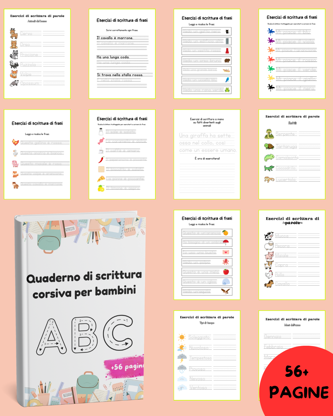 Quaderno di Scrittura Corsiva per Bambini: L'arte di scrivere con stile