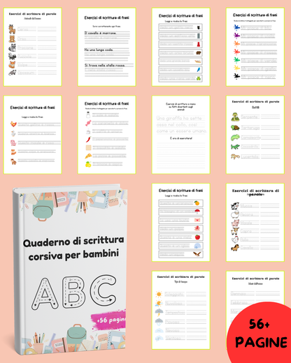 Quaderno di Scrittura Corsiva per Bambini: L'arte di scrivere con stile