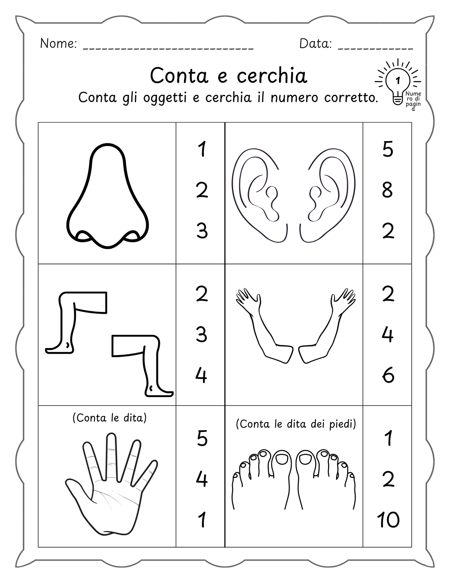 I numeri in un lampo: Schede didattiche per l'apprendimento