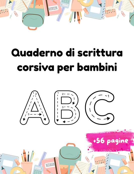 Quaderno di Scrittura Corsiva per Bambini: L'arte di scrivere con stile